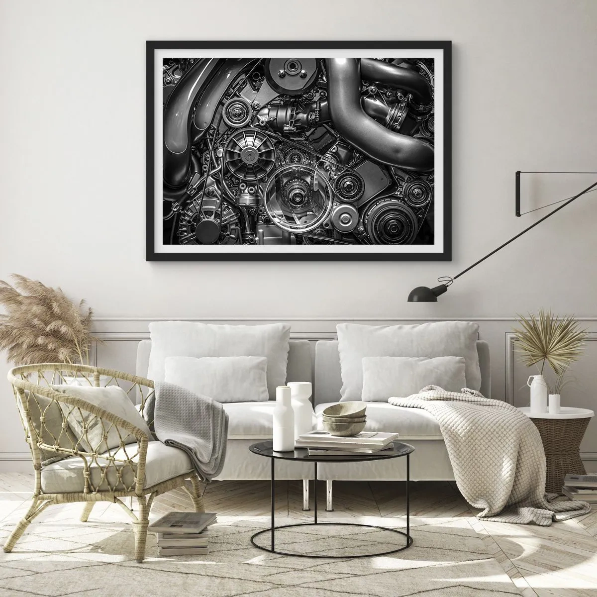 Plagát v čiernom ráme - Poézia mechaniky - 70x50 cm
