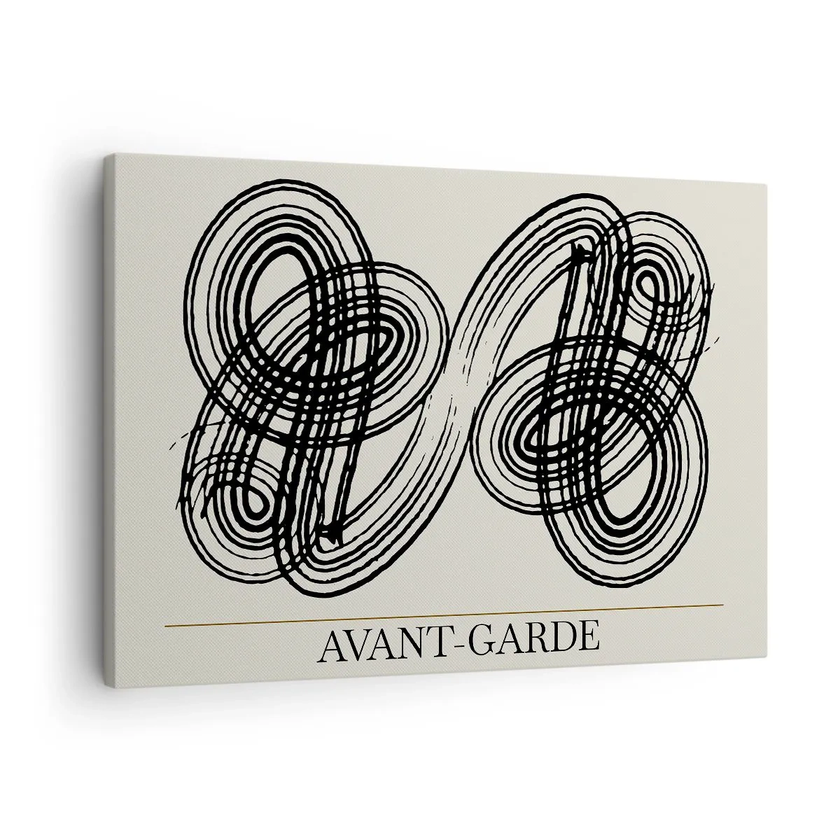 Obraz na plátne - Abstraktné čierne čiary na svetlom pozadí v avantgardnom štýle. - 70x50cm - Vyšlo to spontánne - Moderná nástenná dekorácia do obývacej izby a spálne ARTTOR