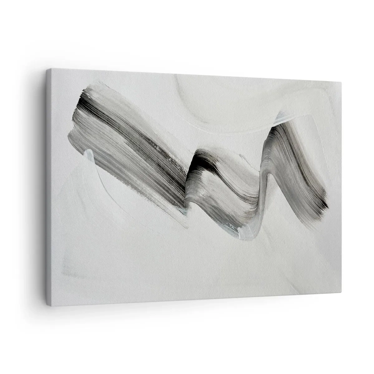 Obraz na plátne - Abstraktný čiernobiely ťah štetcom na svetlom pozadí - 70x50cm - Len tak pre radosť - Moderná nástenná dekorácia do obývacej izby a spálne ARTTOR
