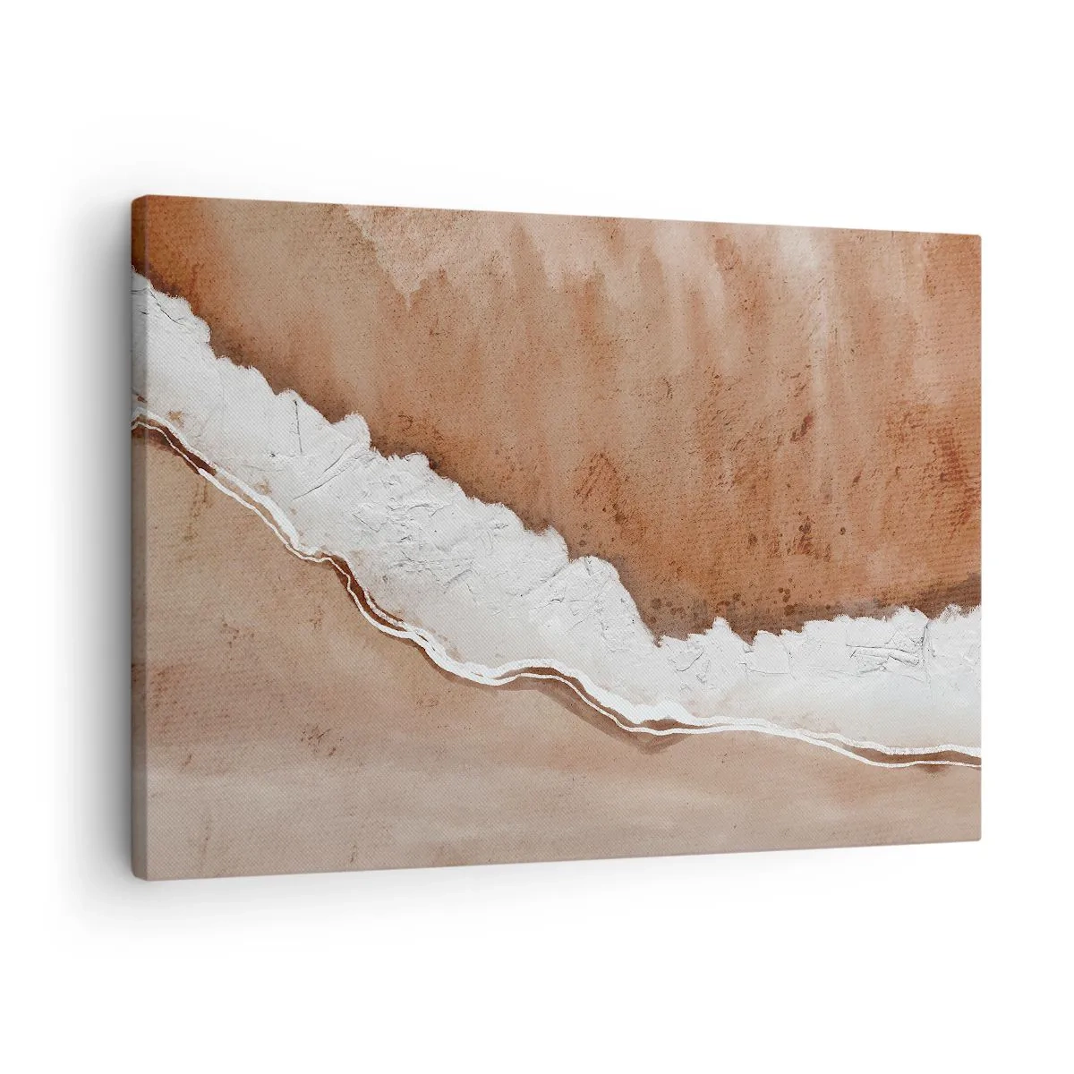 Obraz na plátne - Textúra piesku s bielymi akcentmi - 70x50cm - V zemitých farbách - Moderná nástenná dekorácia do obývacej izby a spálne ARTTOR