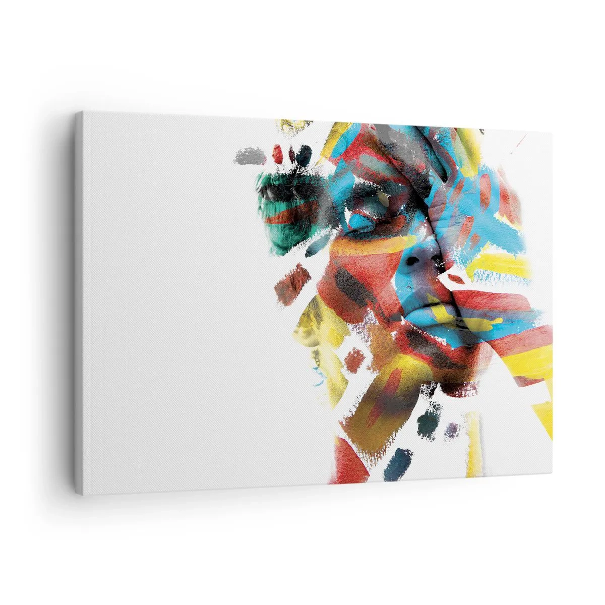 Obraz na plátne - Abstraktný portrét v živých farbách - 70x50cm - Pestrá osobnosť - Moderná nástenná dekorácia do obývacej izby a spálne ARTTOR