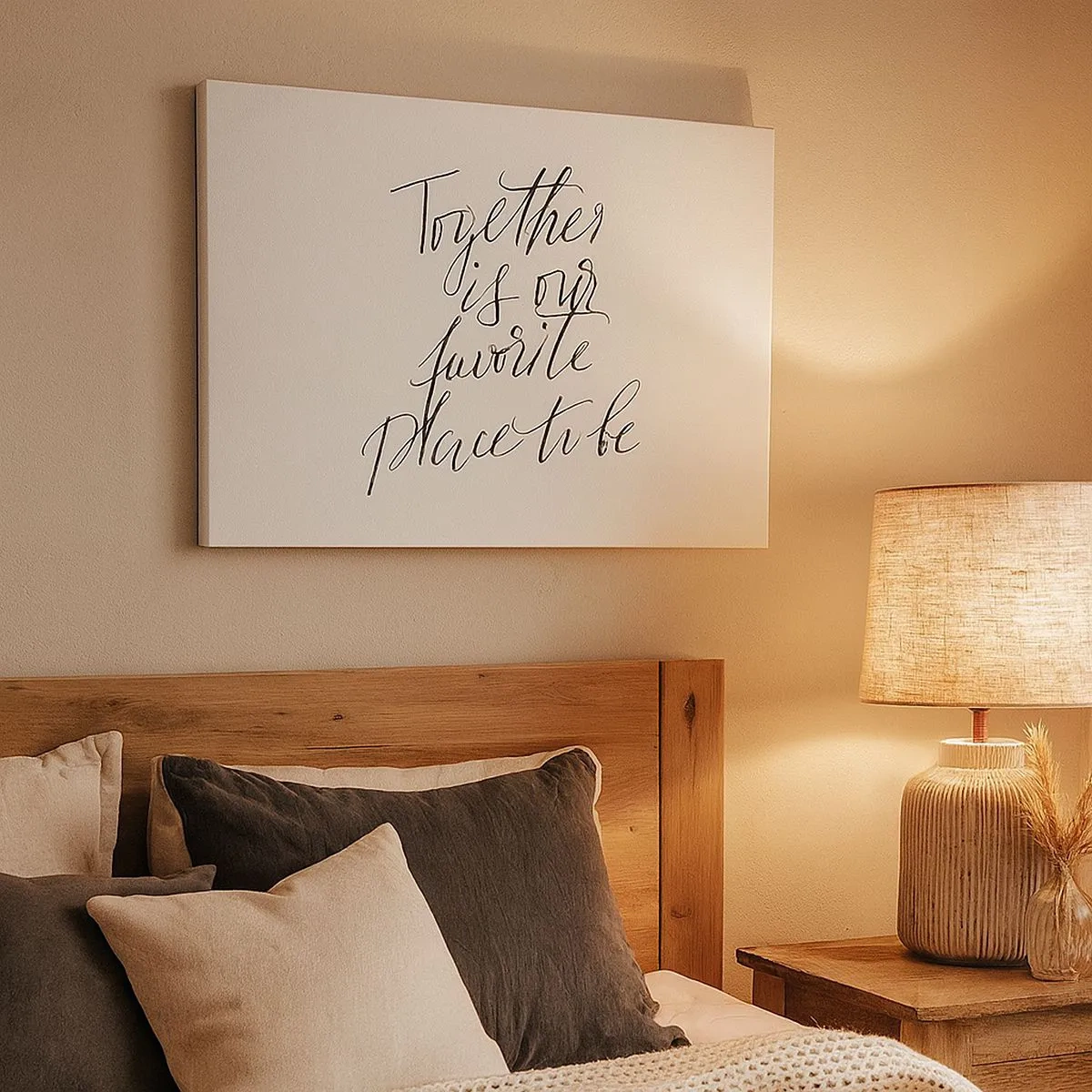 Obraz na plátne - Typografický nápis v elegantnom štýle na bielom pozadí - 70x50cm - Cítite to tiež? - Moderná nástenná dekorácia do obývacej izby a spálne ARTTOR
