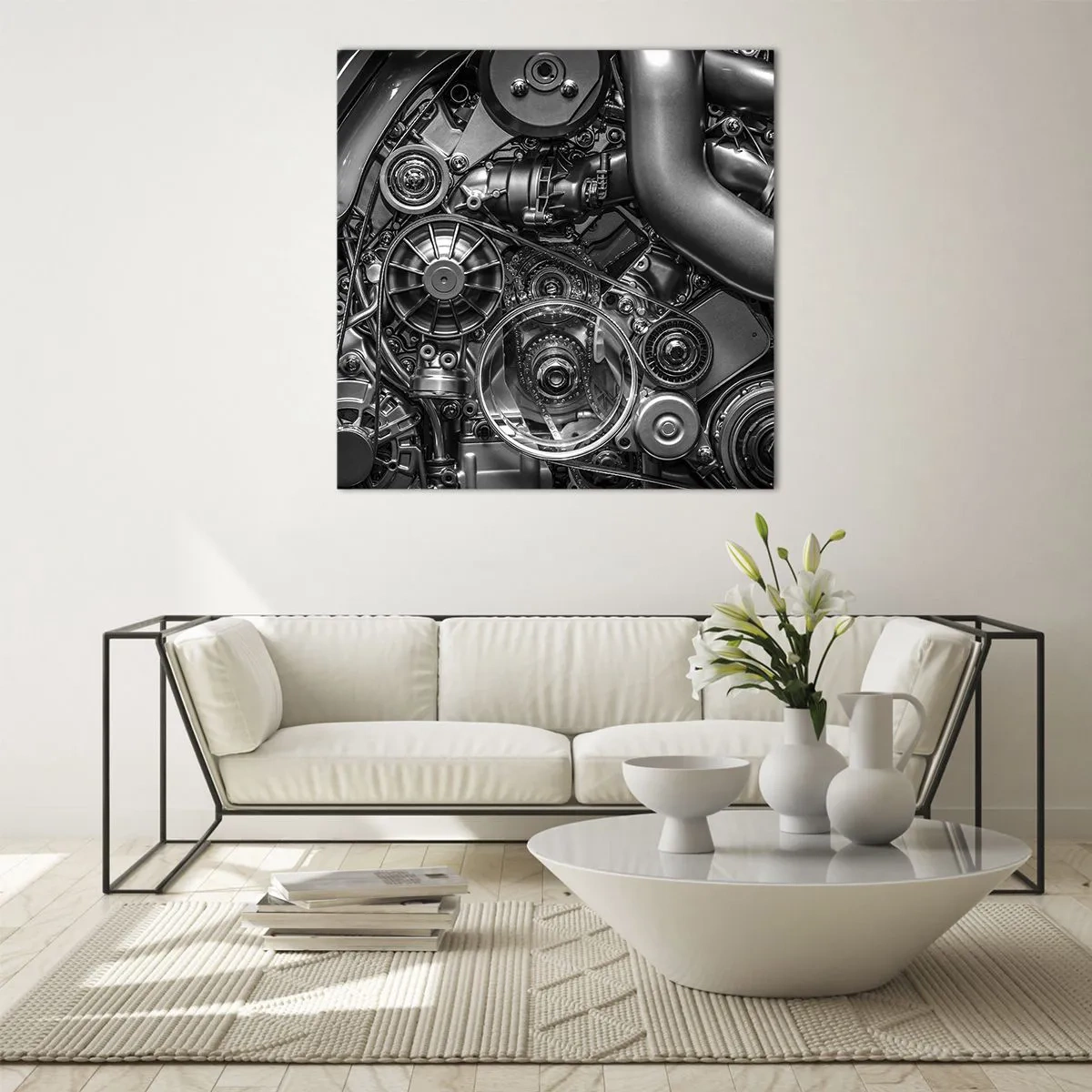 Obraz na skle - Poézia mechaniky - 30x30 cm
