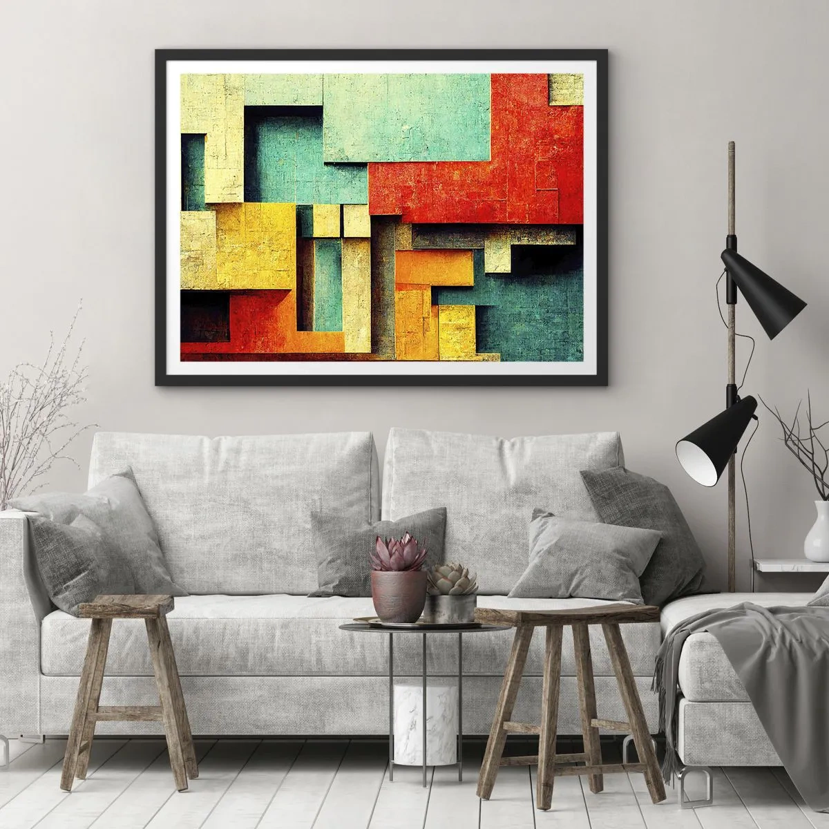 Plagát v čiernom ráme - Festival pravých uhlov - 70x50 cm