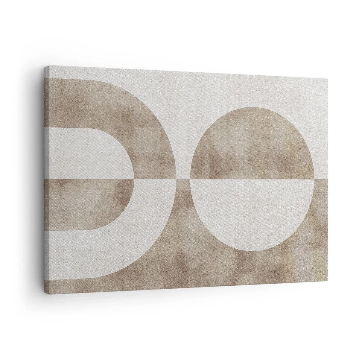 Obraz na plátne - Abstraktný obraz v odtieňoch béžovej s geometrickými tvarmi a symetriou. - 70x50cm - Podobnosti a rozdiely - Moderná nástenná dekorácia do obývacej izby a spálne ARTTOR