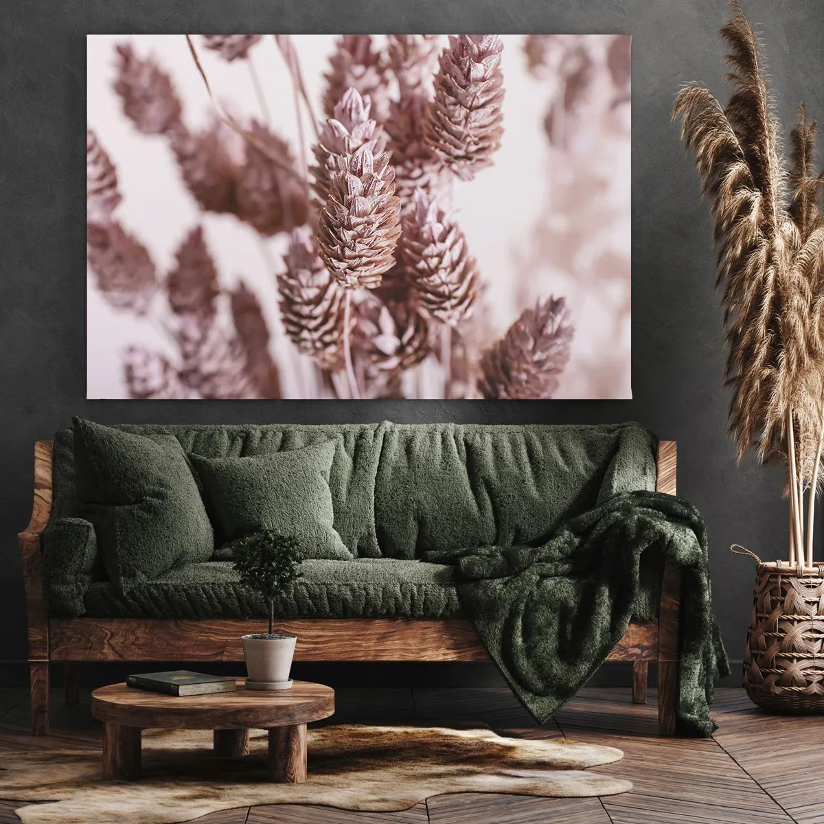 Obraz na plátne - Detailný záber na jemné ružové klasy okrasných tráv - 70x50cm - Zdanlivo nenápadné - Moderná nástenná dekorácia do obývacej izby a spálne ARTTOR