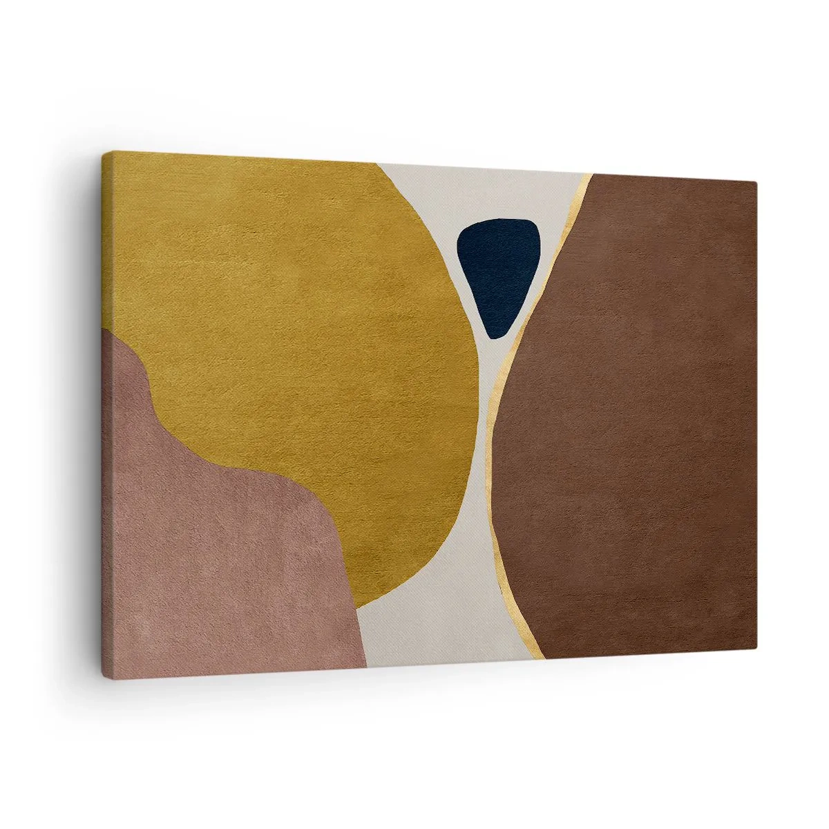 Obraz na plátne - Abstraktná kompozícia s geometrickými tvarmi v teplých farbách. - 70x50cm - Abstrakcia – miesto v priestore - Moderná nástenná dekorácia do obývacej izby a spálne ARTTOR