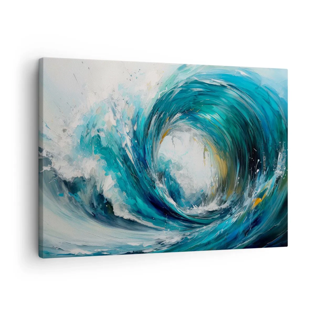 Obraz na plátne - Dynamická vlna v odtieňoch modrej a tyrkysovej - 70x50cm - Morský portál - Moderná nástenná dekorácia do obývacej izby a spálne ARTTOR