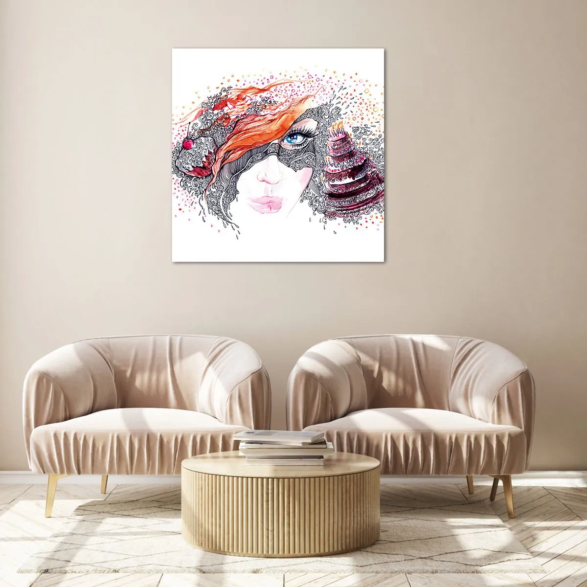 Obraz na skle - S ňou je každý deň sviatok - 30x30 cm