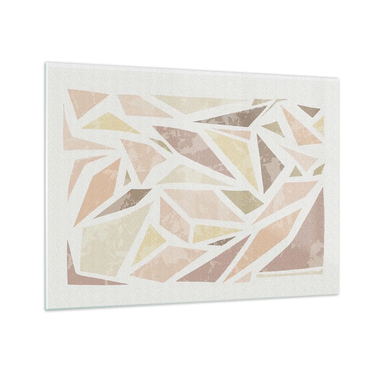 Obraz na skle - Geometrická mozaika v pastelových farbách na svetlom pozadí - 70x50cm - Kompozícia: vitráž - Moderná nástenná dekorácia do obývacej izby a spálne ARTTOR