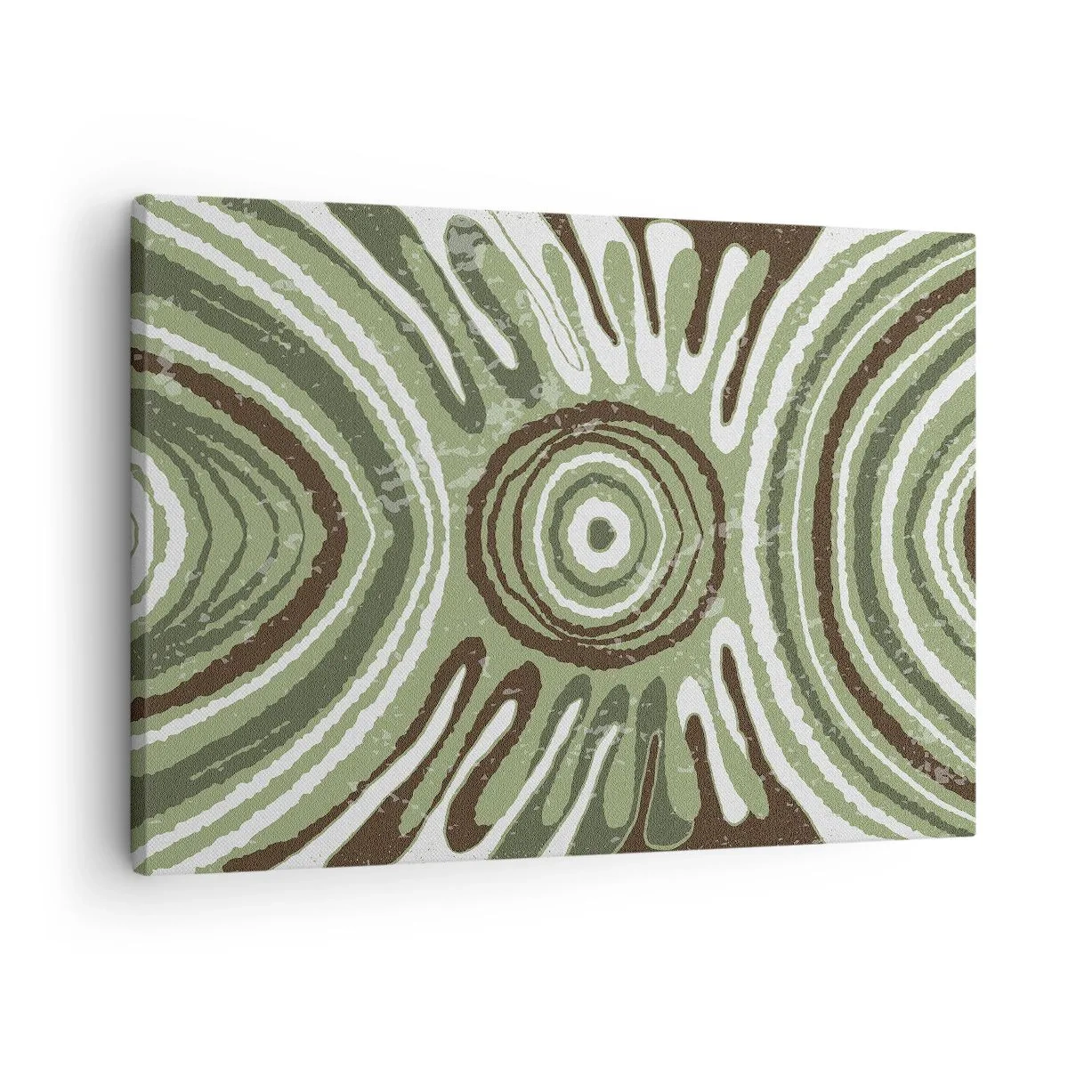 Obraz na plátne - Abstraktné vzory v odtieňoch zelenej a hnedej - 70x50cm - Explózia emócií - Moderná nástenná dekorácia do obývacej izby a spálne ARTTOR