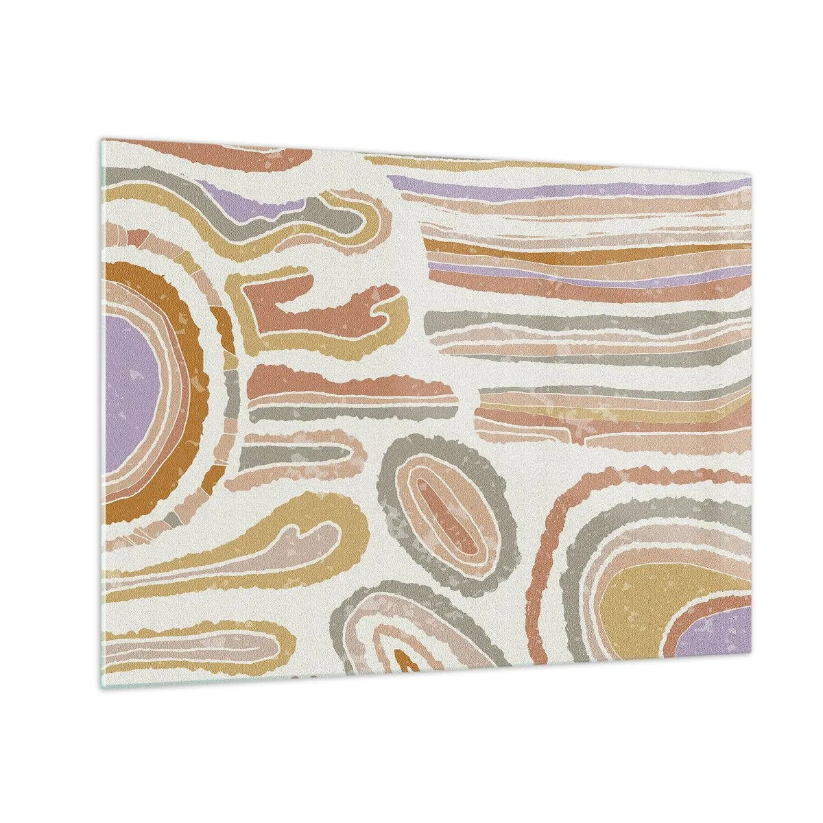 Obraz na skle - Farebné abstraktné tvary pripomínajúce prierezy minerálov - 70x50cm - Farebné prierezy - Moderná nástenná dekorácia do obývacej izby a spálne ARTTOR