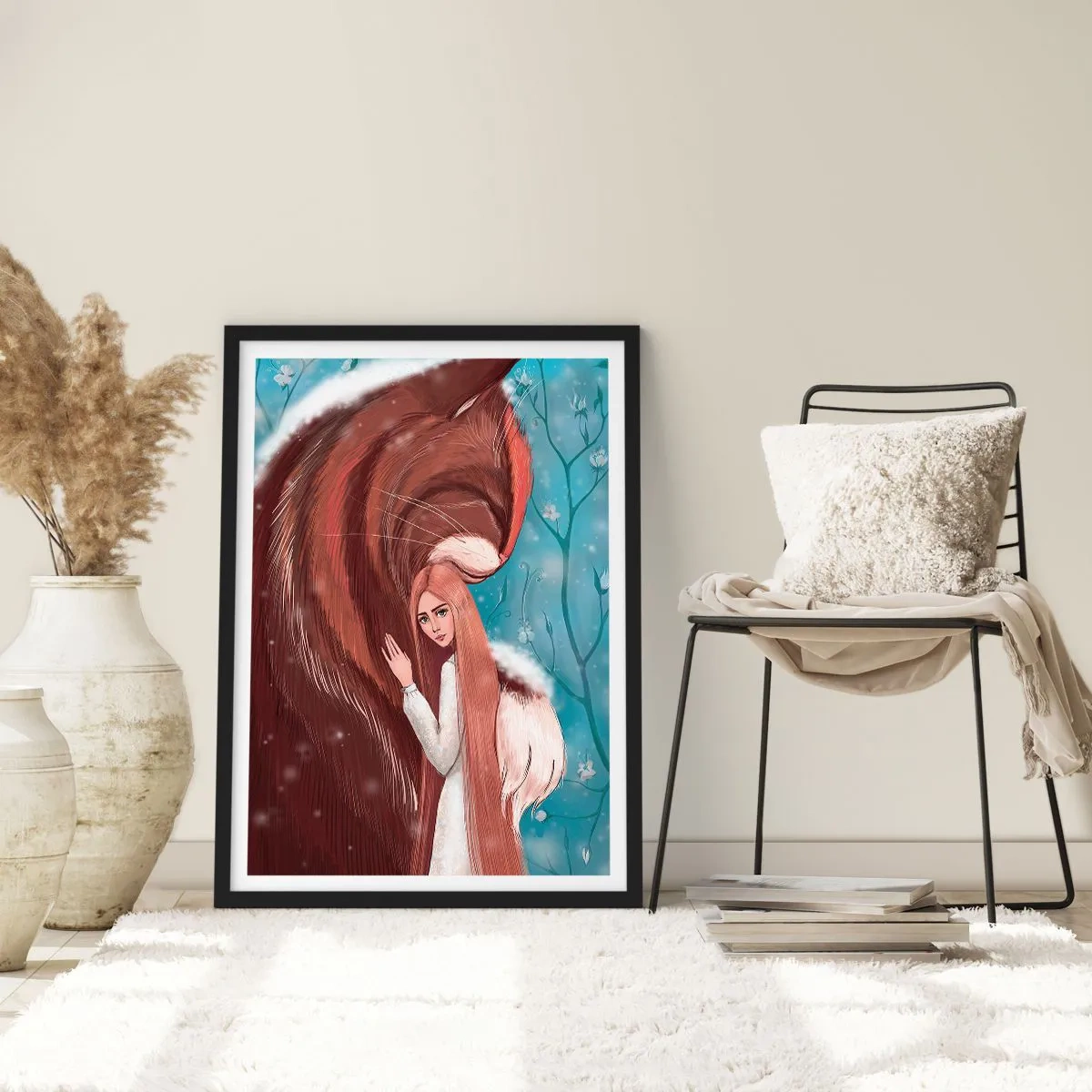 Plagát v čiernom ráme - Cítiteľná prítomnosť - 50x70cm - Vitaj v rozprávke - Moderná nástenná dekorácia do obývacej izby a spálne ARTTOR