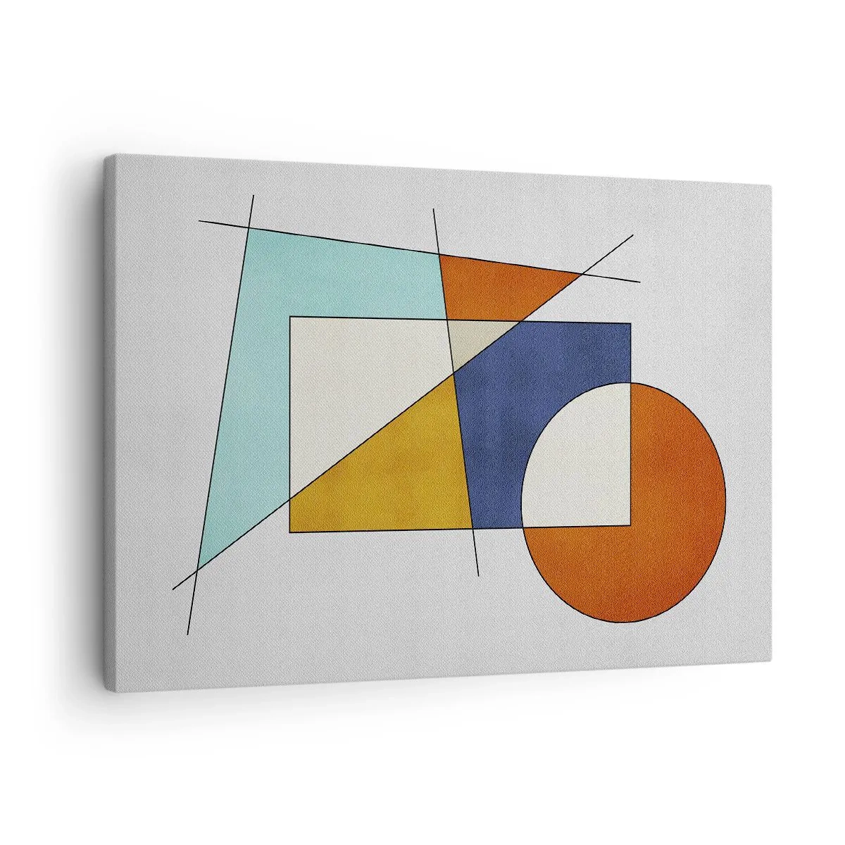 Obraz na plátne - Modernistická kompozícia geometrických tvarov a farieb - 70x50cm - Abstrakcia: modernistická zábava - Moderná nástenná dekorácia do obývacej izby a spálne ARTTOR