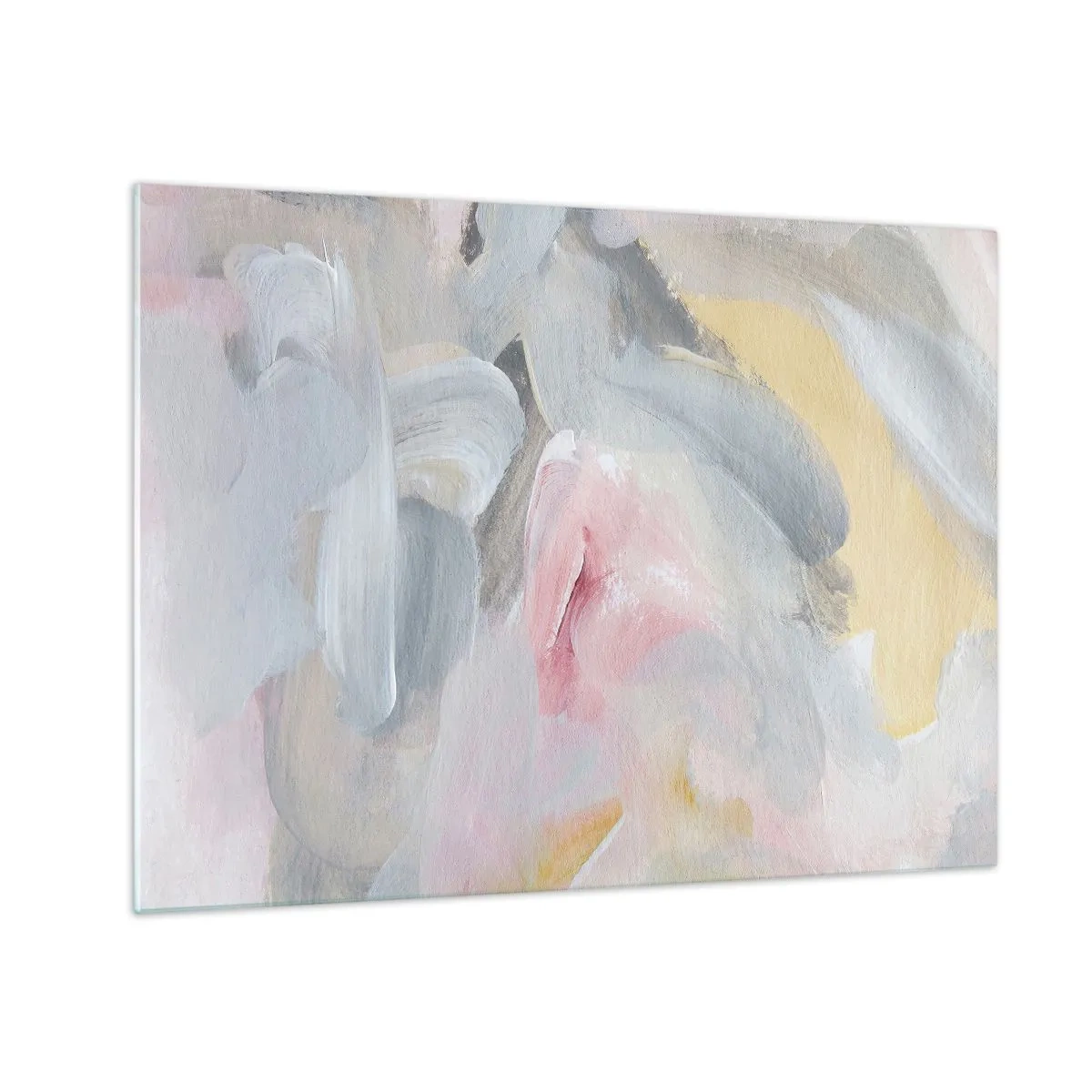 Obraz na skle - Abstraktná kompozícia v pastelových farbách - 70x50cm - V pastelovom svete - Moderná nástenná dekorácia do obývacej izby a spálne ARTTOR