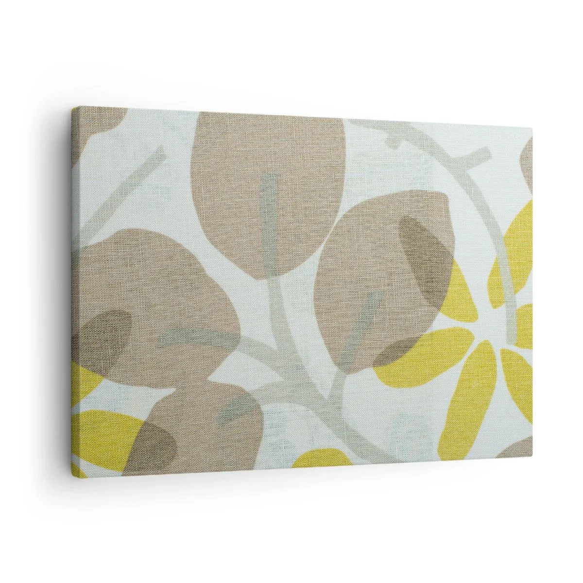 Obraz na plátne - Abstraktné listy v odtieňoch béžovej a žltej - 70x50cm - Kompozícia v plnom slnku - Moderná nástenná dekorácia do obývacej izby a spálne ARTTOR