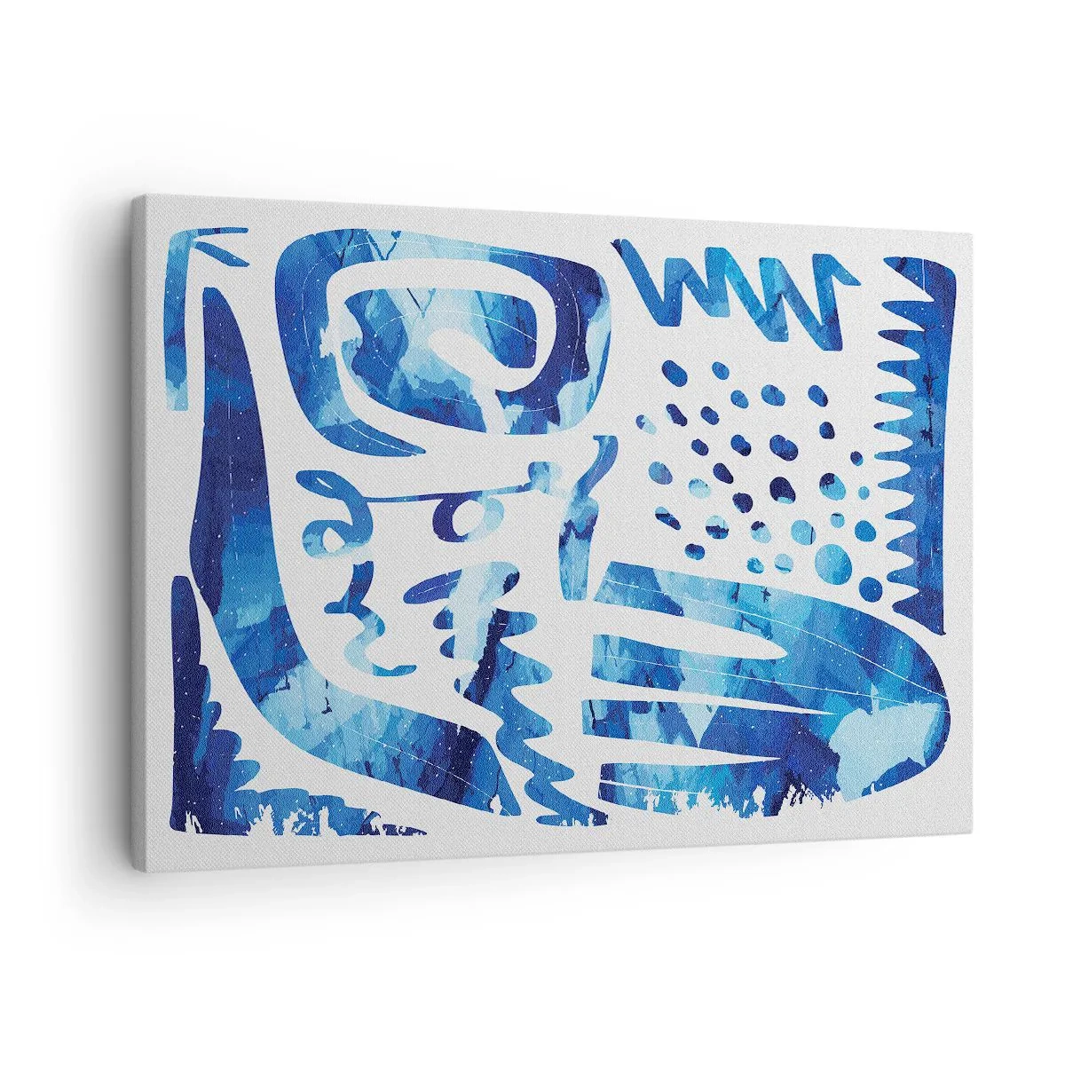 Obraz na plátne - Abstraktný vzor v odtieňoch modrej - 70x50cm - Späť ku koreňom - Moderná nástenná dekorácia do obývacej izby a spálne ARTTOR