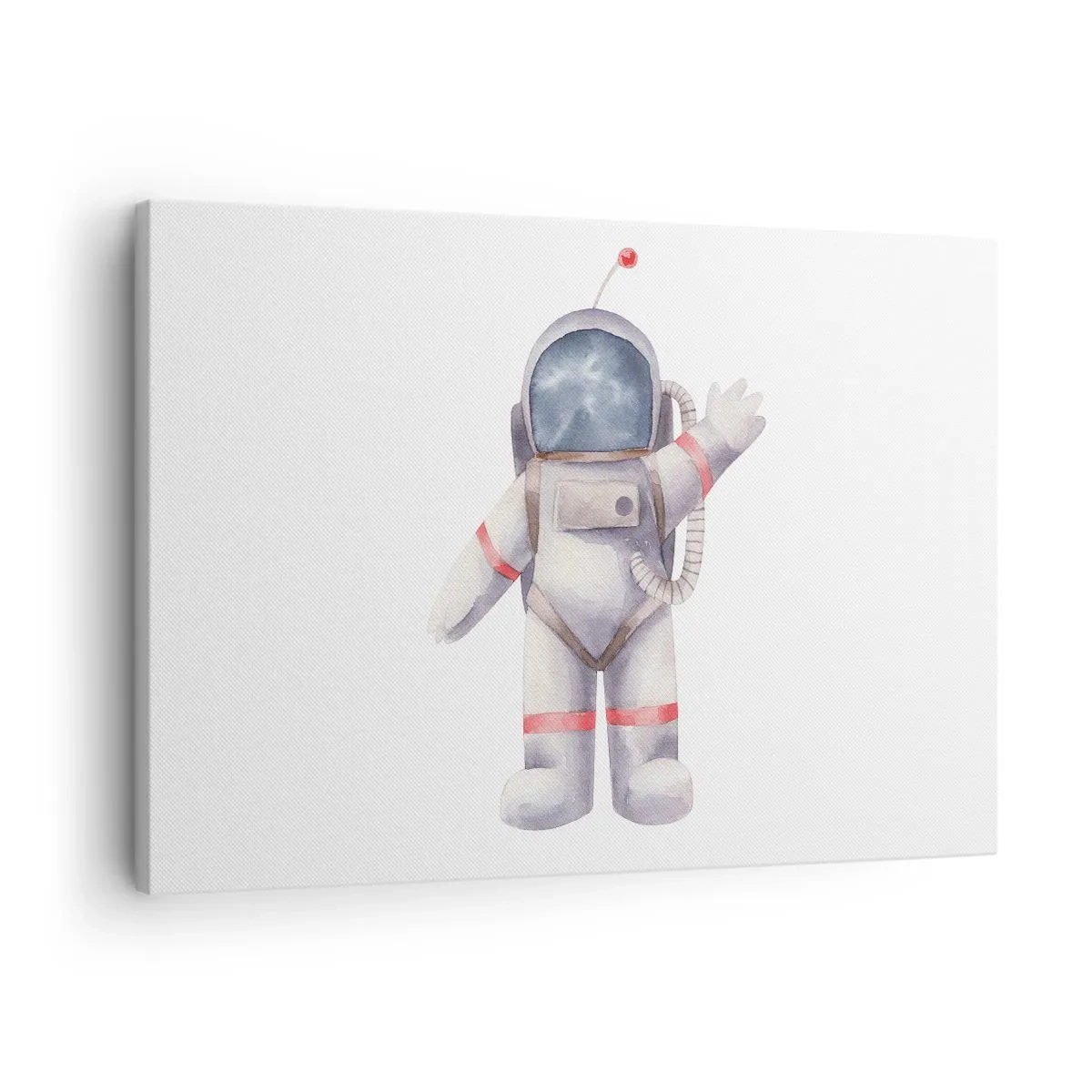 Obraz na plátne - Astronaut v akvarelovom štýle na bielom pozadí - 70x50cm - Tak zatiaľ! - Moderná nástenná dekorácia do obývacej izby a spálne ARTTOR