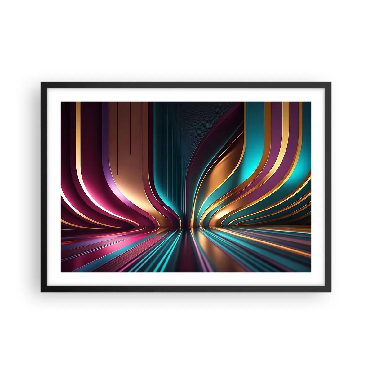 Plagát v čiernom ráme - Architektúra svetla - 70x50 cm