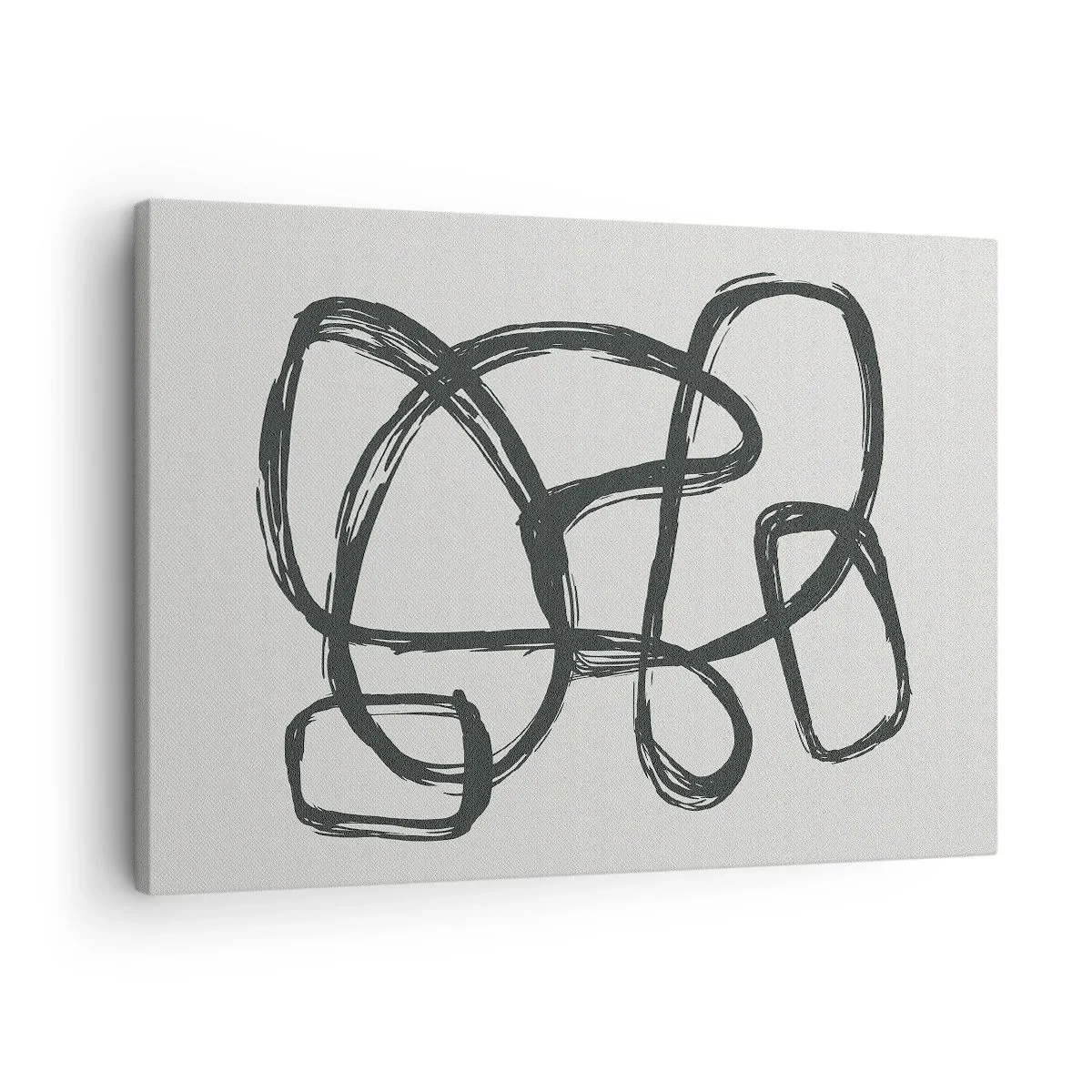 Obraz na plátne - Abstraktné čiary vytvárajúce voľné tvary na svetlom pozadí - 70x50cm - Abstrakcie v slučke - Moderná nástenná dekorácia do obývacej izby a spálne ARTTOR