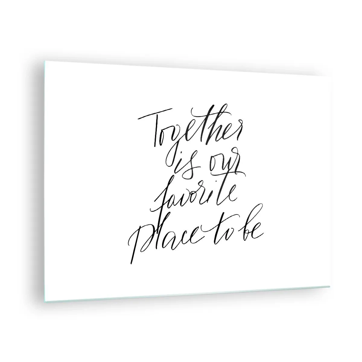 Obraz na skle - Minimalistický kaligrafický nápis na bielom pozadí - 70x50cm - Cítite to tiež? - Moderná nástenná dekorácia do obývacej izby a spálne ARTTOR