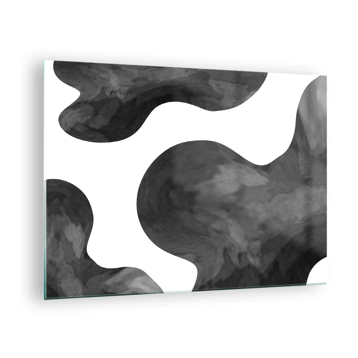 Obraz na skle - Abstraktné tvary v čiernobielych tónoch - 70x50cm - Mliečna dráha - Moderná nástenná dekorácia do obývacej izby a spálne ARTTOR