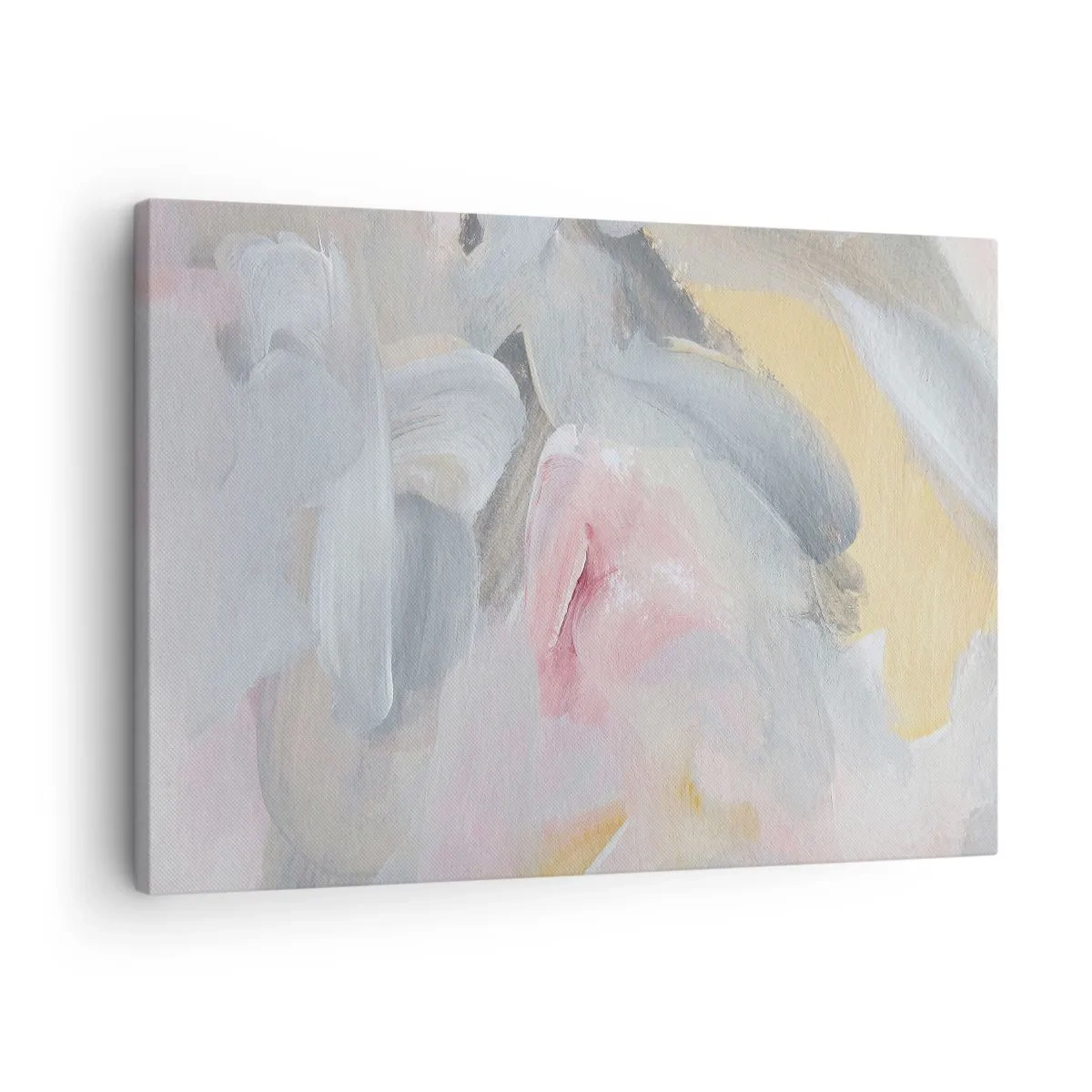 Obraz na plátne - Abstraktné pastelové ťahy v odtieňoch ružovej a sivej. - 70x50cm - V pastelovom svete - Moderná nástenná dekorácia do obývacej izby a spálne ARTTOR