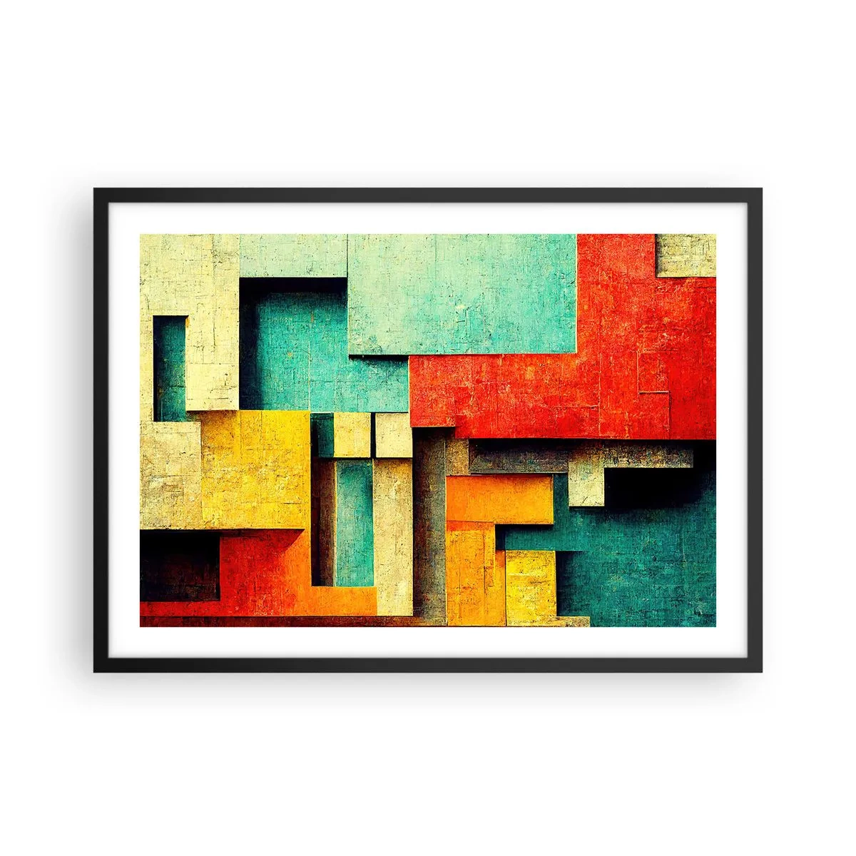 Plagát v čiernom ráme - Festival pravých uhlov - 70x50 cm